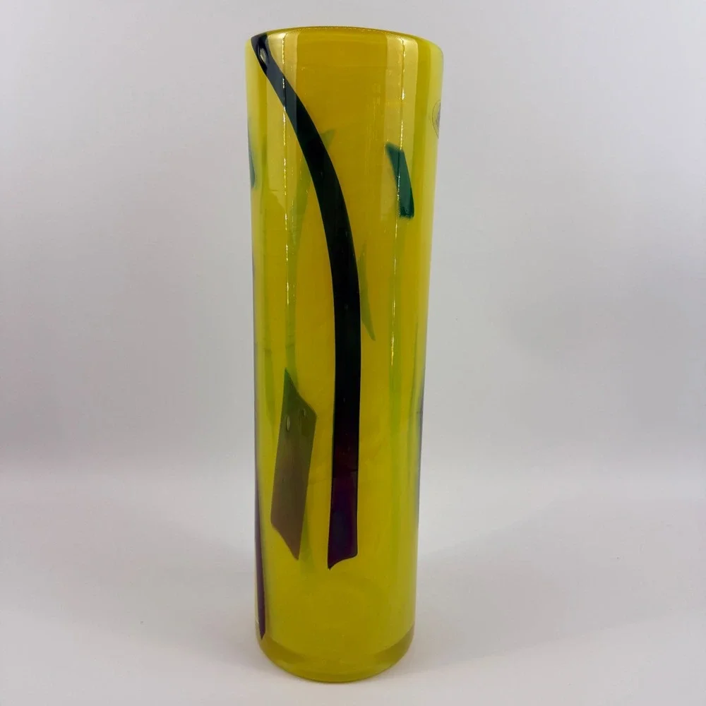 HTF Blenko 2704 Opaque Cylinder Vase Double Signed Richard Blenko 2005 - Picture 5 of 11